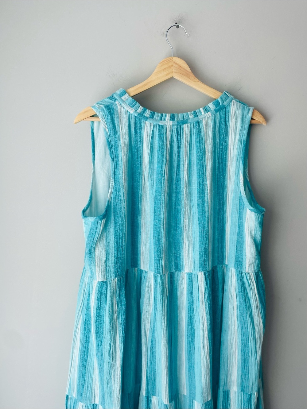 Tuckernuck Salty Paloma Aquamarine Striped Tiered Midi Dress NWOT - Picture 10 of 10